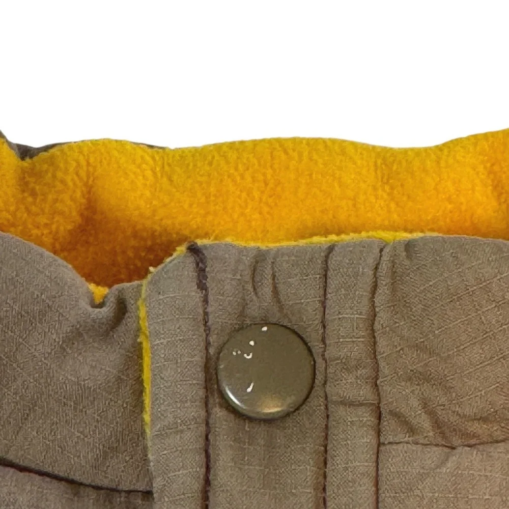 Gymboree Boy 18-24‎ Months Brown Quilted Vest Truck Applique Yellow Fleece Lined